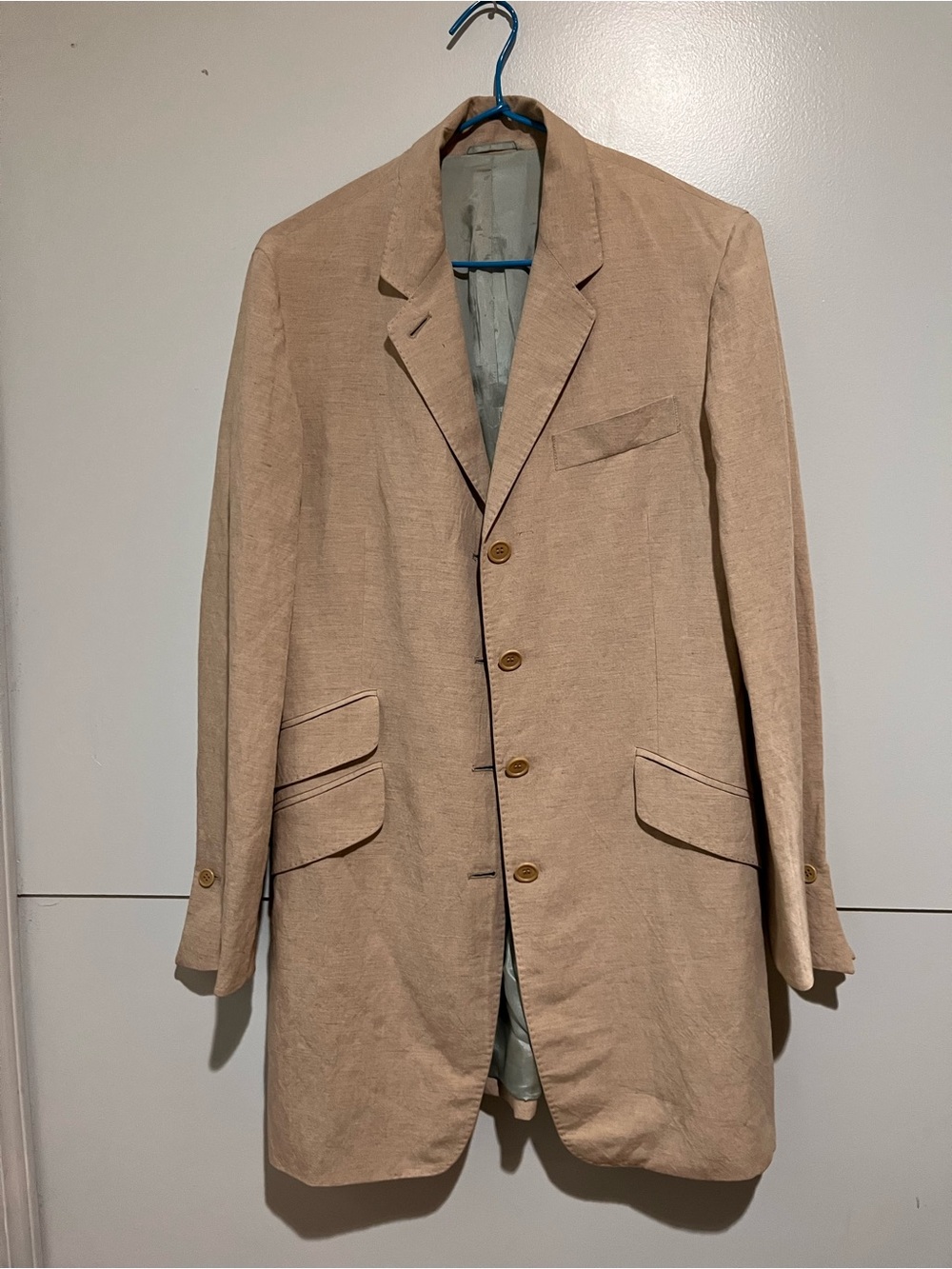 Vtg Y2K Women’s  Paul Smith Linen Rayon Blend Tan  Blazer Jacket Size 44 US 8
